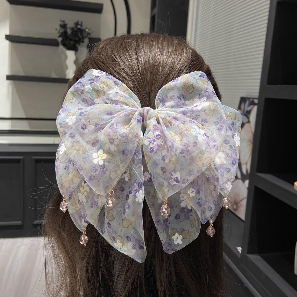 Butterfly Bow Hair Clip For Women Handmade Fabric Hair Claw Natural Style Summer 2025
