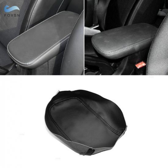 For 11-14 Chrysler 200 All Black Leather Center Console Synthetic Armrest Cover