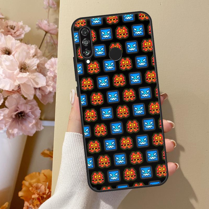 Pouzdro Geometry Dash pro Honor 50 8X 9X 10i pro Huawei P50 Pro P20 P40 P30 Lite P Smart 2021 Nova 5T Cover