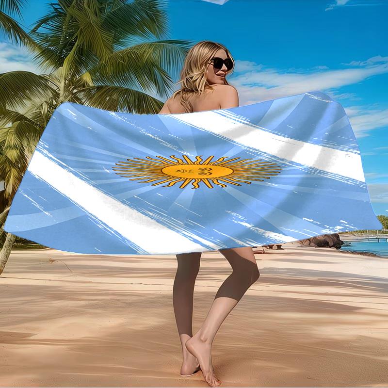 Argentinien Flagge Design Strandtuch Mikrofaser Strandtuch, Leicht und Schnelltrocknend, für Sommerreisen, Schwimmbad-Fan Geburtstagsgeschenk