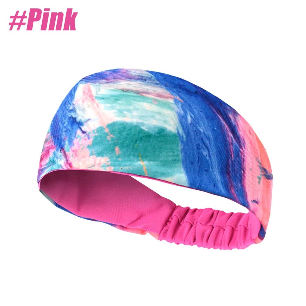 

1 шт., повязка на голову для мужчин и женщин, спортивная повязка на голову для бега, тренировок, эластичная влагоотводящая повязка розовый