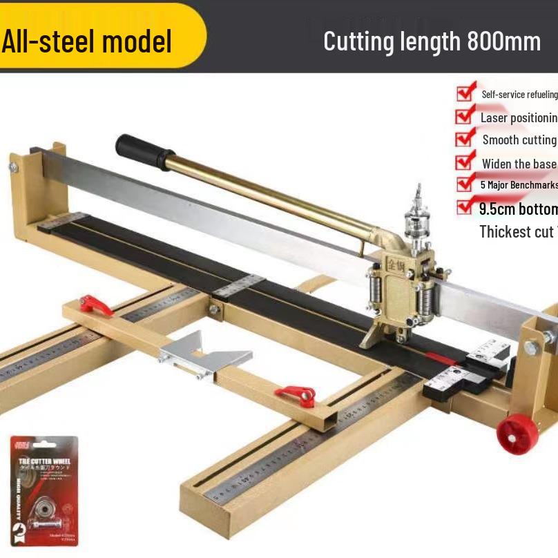 Yüksek Hassasiyetli Lazerli Fayans Kesici - Tamamı Çelik, Yer Karoları için Manuel İtmeli Bıçak, 1600-1800