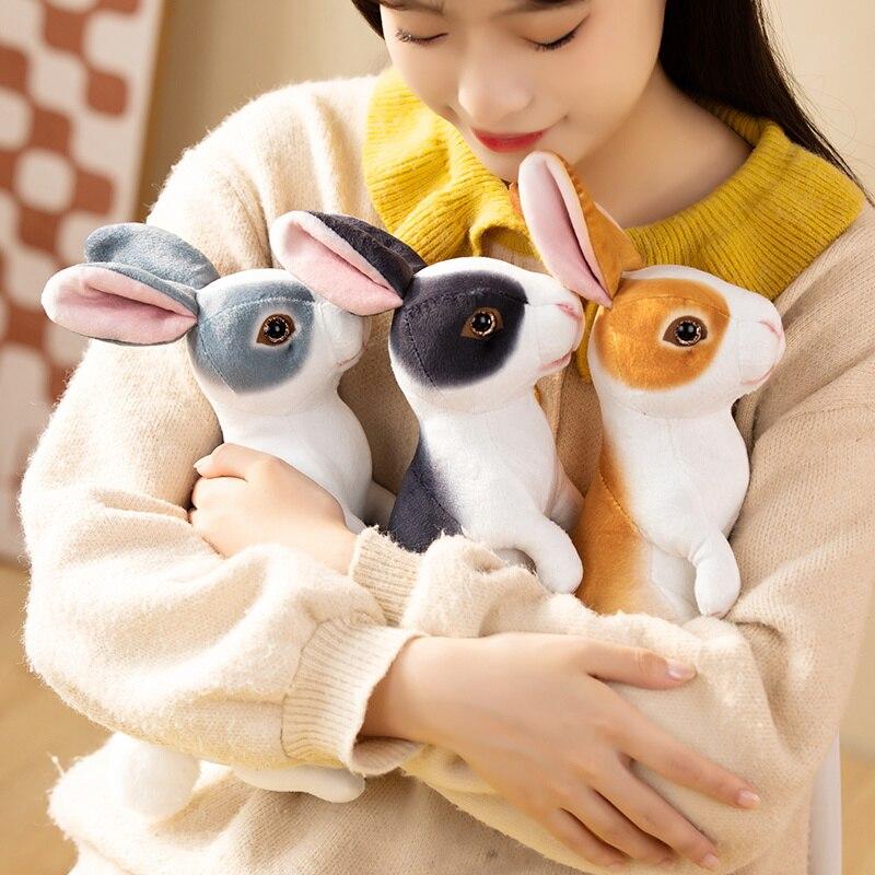Realistická plyšová a vycpaná hračka králík Kawaii kožešinová zvířátka Velikonoční simulace králíka Model panenky pro děti Pěkný dárek Domácí dekorace