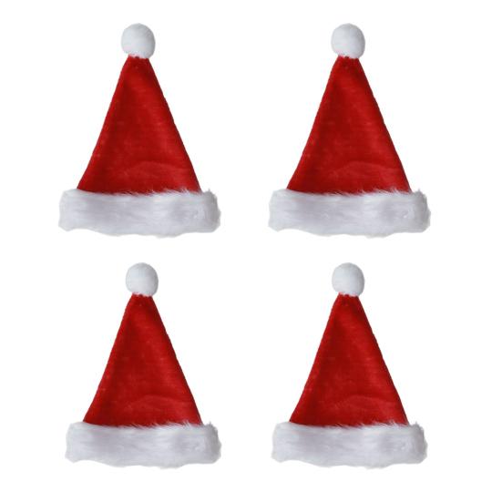 Christmas Santa Hat Kids Adult Santa Claus Plush Hat Women Men Unisex Red Velvet Fluffy Xmas Hat Holiday Party Costume Supplies