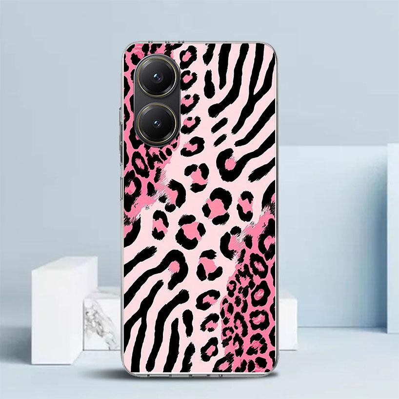 Pink Leopard Print Soft Cover for Xiaomi Poco F7 Ultra X7 X6 X5 Pro M7 Phone Case Redmi 15 15C 13 13C 12 12C 10 10C Print Shell