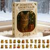 Bobtail Cat Advent Calendar 2025 24 Days Acrylic Ornament with Feline Themes Christmas Countdown Decor for Tree Cat Lovers