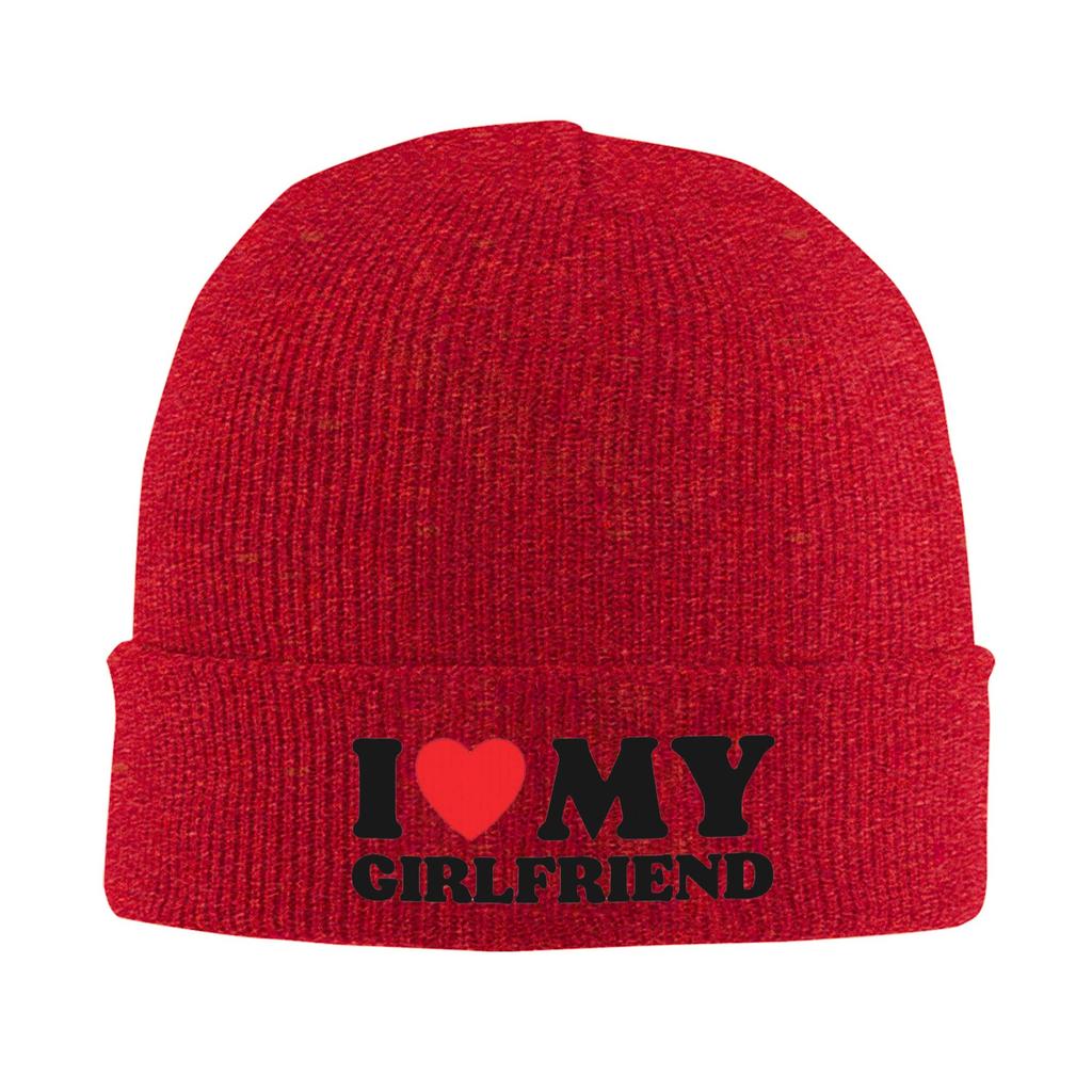 I Love My Girlfriend Warm Knitted Cap Winter Knit Bonnet Hat Skullies Beanies Hip Hop Caps for Unisex