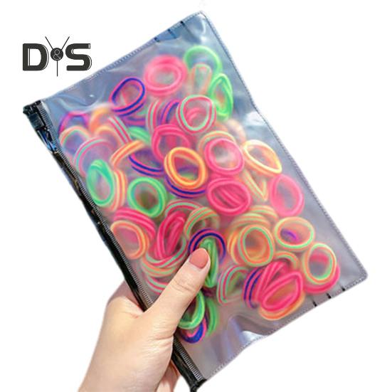 

100 шт., разноцветные резинки для волос, нежное кольцо для полотенец, материал резинок, кольца для волос, легкие универсальные аксессуары для укладки розы красного