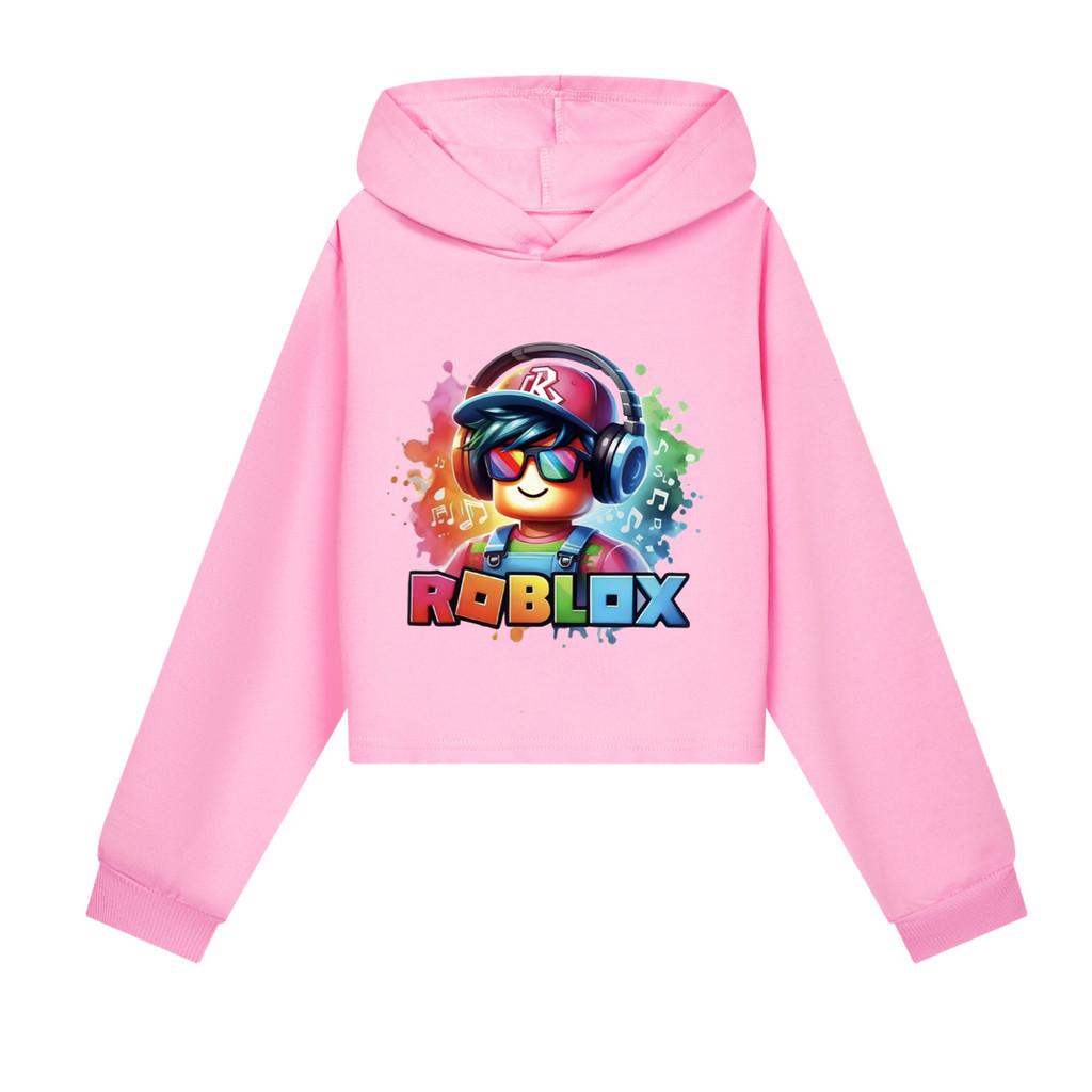 5528 Fashion Kids Girls Roblox Printed Outerwear Casual Long Sleeves Hoodies