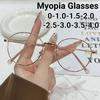 Women Luxury Metal Round Frame Myopia Glasses Men Fashion Anti Blue Light Short Sight Eyeglasses Minus Sight Glasses Eye Protection