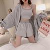 Danmo Summer Fashion Women Tracksuit Clothes 3 Piece Set Woman Sports Suits Zipper Jacket+Short Camisole+High Waist Drawstring Shorts Outfit