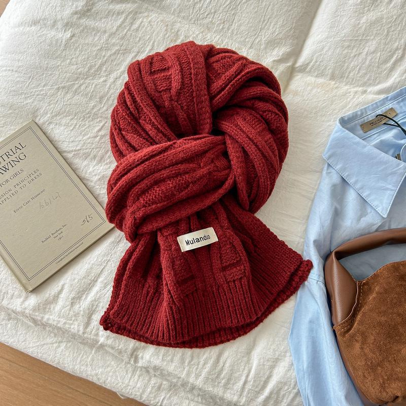 

Women s Extra Large Winter Korean Knitted Wool Scarf - Handmade High-End Style