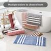 Striped Microfiber Bathroom Carpet Set 2-piece,waterproof,non-slip and Quick Drying,machine washable,TPR Backing, Medium Velvet