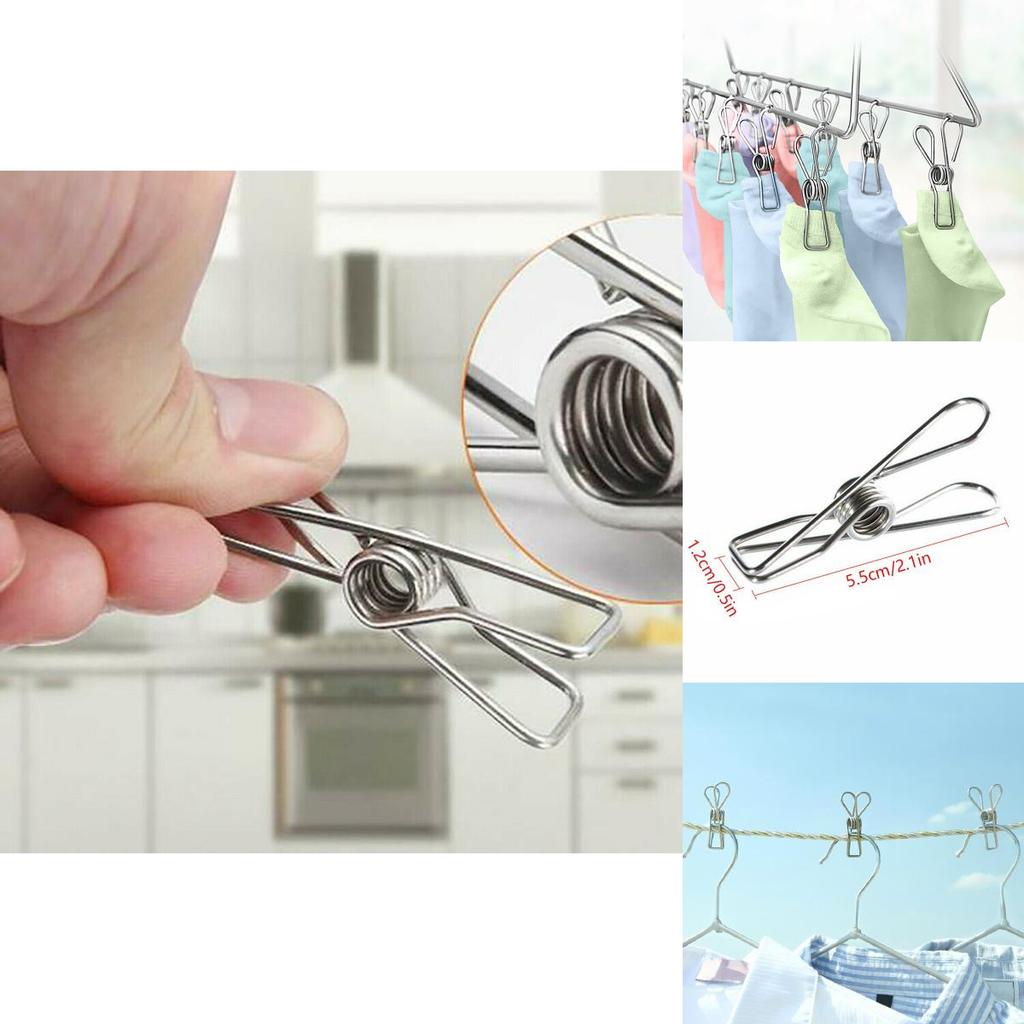 User-friendly 20x Stainless Steel Clothes Pegs With Excellent Arc Design For Secure Hanging And Drying