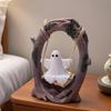 Cute Halloween Ghost Sculptures Funny Swing Ghost Decorations  Tree Hanging