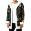 Men's Christmas Long Hooded Cardigan With Pockets Warm Jacket
