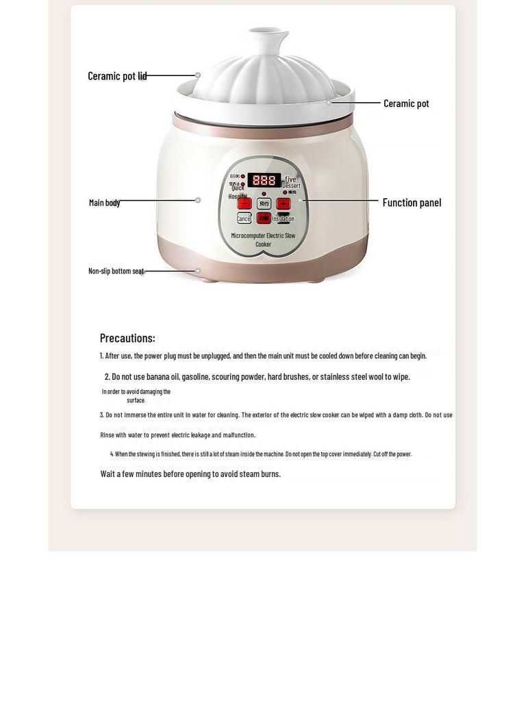 Multi-functional Ceramic Electric Stew Pot for Household Cooking: Purple Clay Porridge and Soup Stew Pot