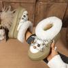 2025 Autumn and Winter New Thick-soled Comfortable Cross-tie Snow Boots Thickened Mid-length Over-the-knee Warm Women Boots