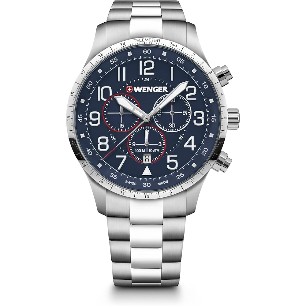 

Wenger Attitude Chrono Quartz Watch Blue 01.1543.118 Men s Wristwatch