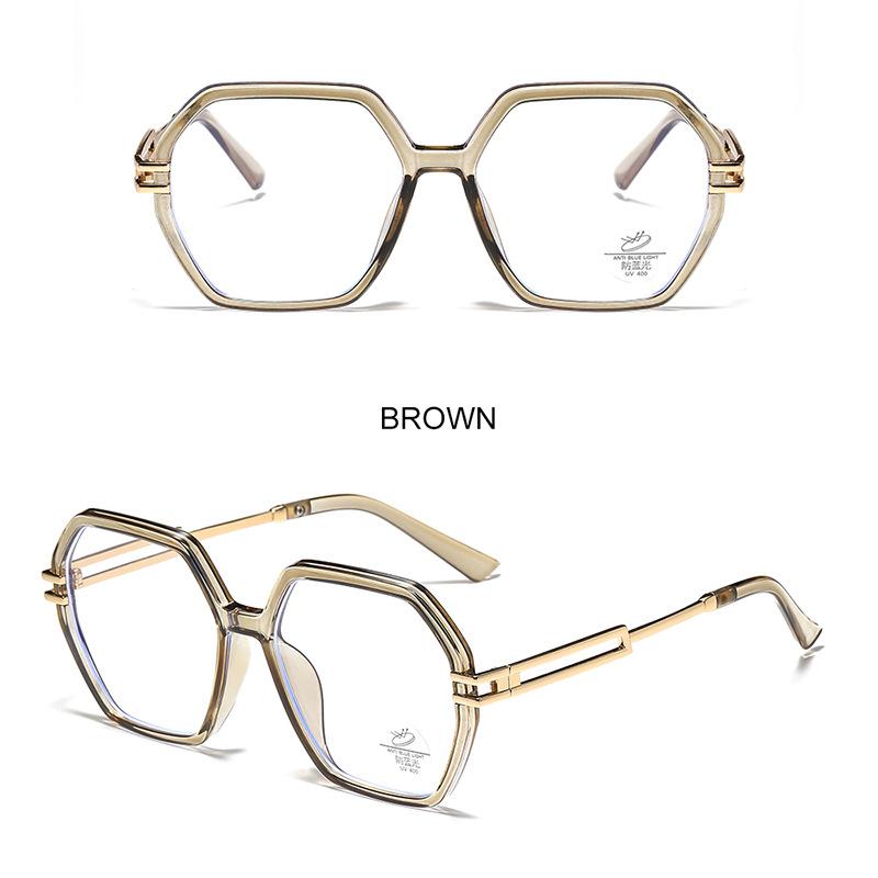 Retro Polygonale Briller med Stor Innfatning Koreansk Stil Solbriller Nettkjendis Samme Stil Personlig Trendsettende Street Style Solbriller