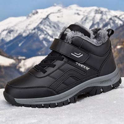 Men Winter Snow Boots For Waterproof Leather Sneakers Super Warm Women Boots Outdoor Couple Hiking Boots Work Shoes Size 35-48