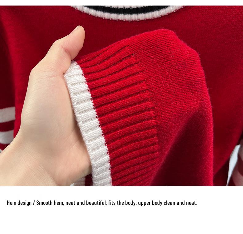 European Style Men's Striped Slim Fit Round Neck Sweater - Trendy Brand Knitwear, Long Sleeve Casual Base Layer Shirt
