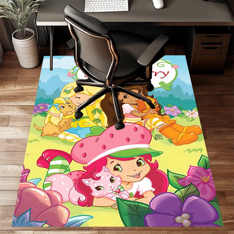 1pc Strawberry Princess4 Design Printed Area Rug Carpet for Bedroom Living Room Home Decor Rugs Mat Non Slip Mat Rug for Bedside