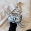 IELGY women's handbag, fashion diamond chain messenger small square bag