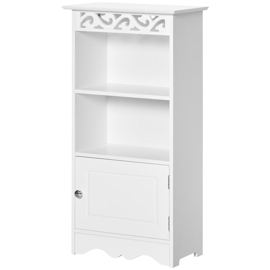 Podlahová skříňka a skříňka 2 police dveře v bílé MDF Koupelna MDF 40Š x 23H x 80V cm Bílá