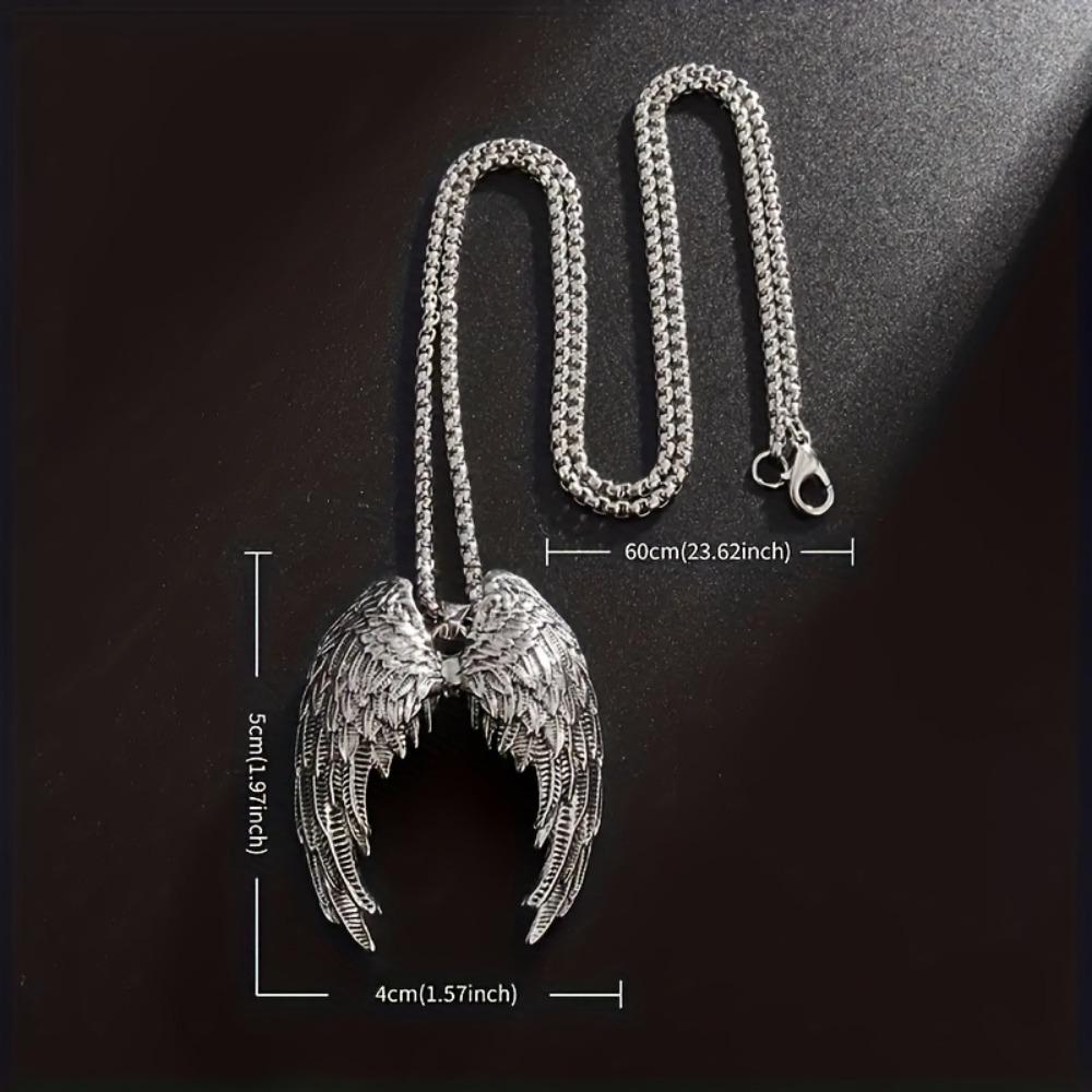 Collana Ciondolo Ali d'Angelo Argentate Retrò, Regalo Perfetto per Uomini Donne