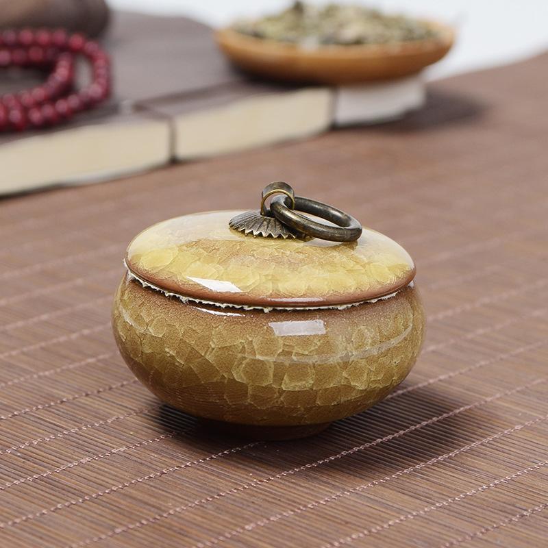 

Керамические мини-банки для чая с фиолетовым песком и потрескавшейся глазурью, чайные коробки, герметичные банки из гипса, шкатулки для украшений, банки для хранения, чайные аксессуары