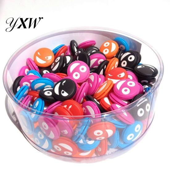 Smorzatori per Racchette in Silicone Tennis Vibrazione Shock Assorbitori Durevoli Riutilizzabili Faccina Sorridente Smorzatore Corde Racchetta