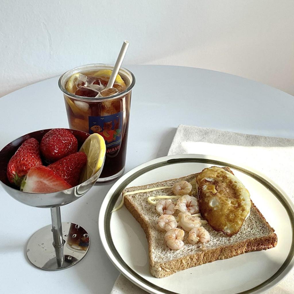 Eisbecher Edelstahl Kelch Tasse Obstteller Snackschale Salatschüssel Rotweinglas Dessertladen KTV Bar Zubehör