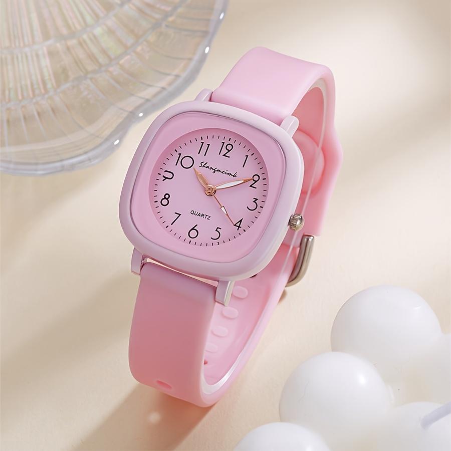 

1PC Luxury Round Watch Ladies Watch Silicone Strap Ladies Quartz Watch Girls Holiday Gifts Ladies рожевий