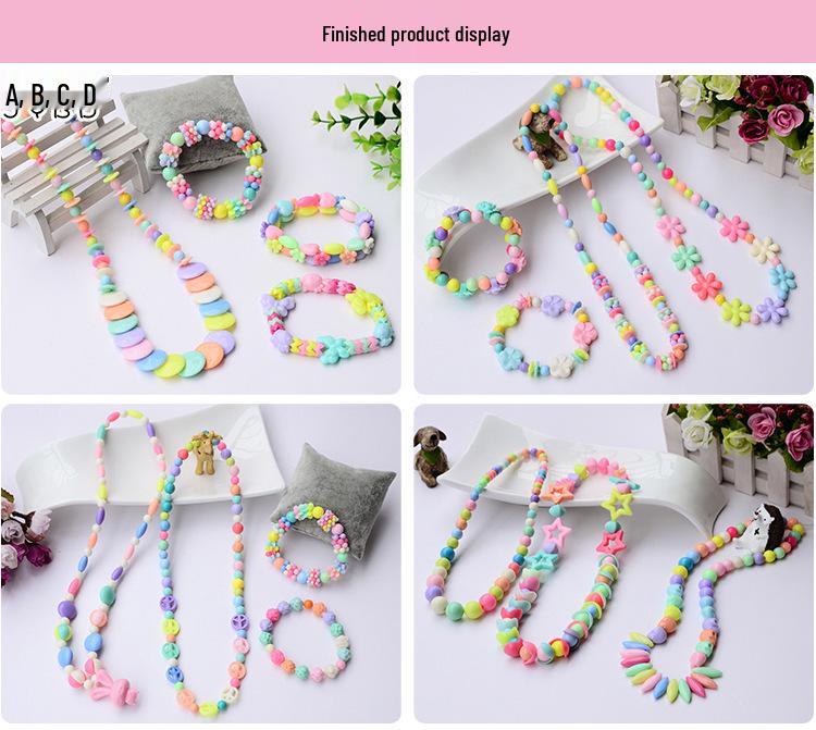 Acrylic Educational DIY Bracelet & Necklace Beading Kit for Girls