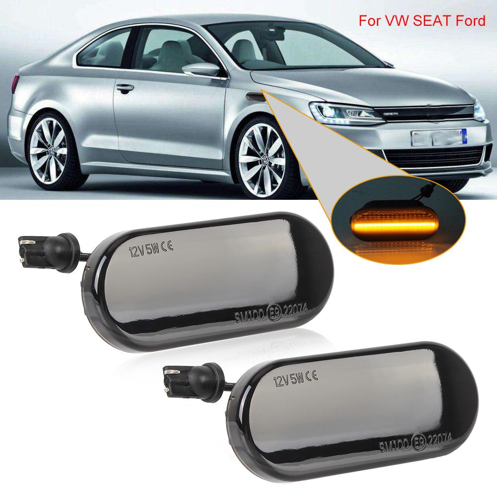 Миготливий індикатор бокового маркера для Volkswagen VW Golf Bora Passat Paul T5 Sharan Shar an 2PCS Світлодіодний динамічний покажчик повороту Автомобільний ліхтар Автомобільні аксесуари