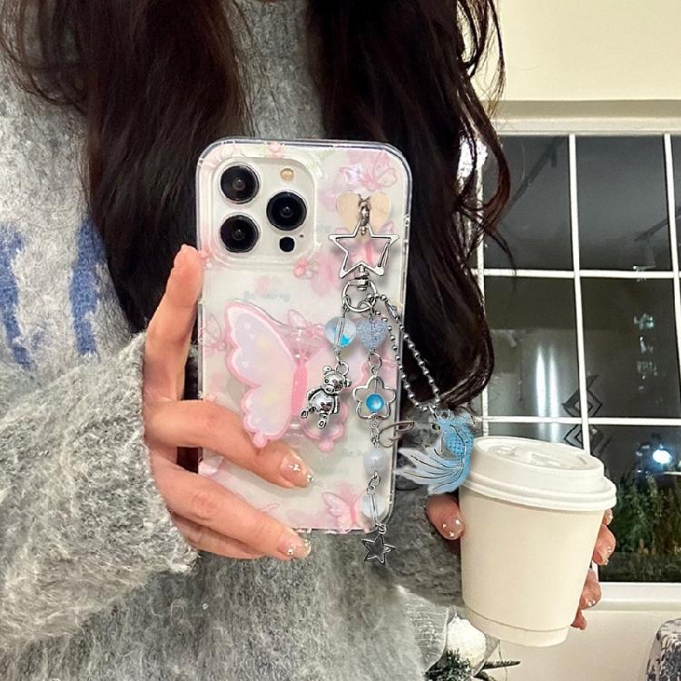 Encanto de Teléfono de Medusa y Estrella con Cuentas Inspirado en el Mar Llavero Colgante Multiusos Soporte para Llaves Resistente