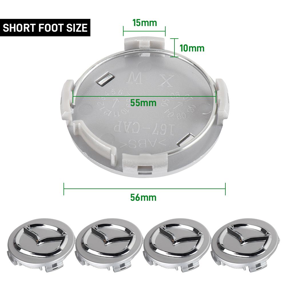 4 PZ 56mm Copricoppe Originali per Ruote Auto Tappi Mozzo Accessori Decorativi per Pneumatici Mazda 2 3 5 6 7 Axela Atenza Speed 6 MS Demio