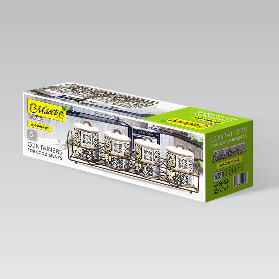 Zestaw 4 pojemników na przyprawy MAESTRO Holiday in Porto MR-20005-04CS