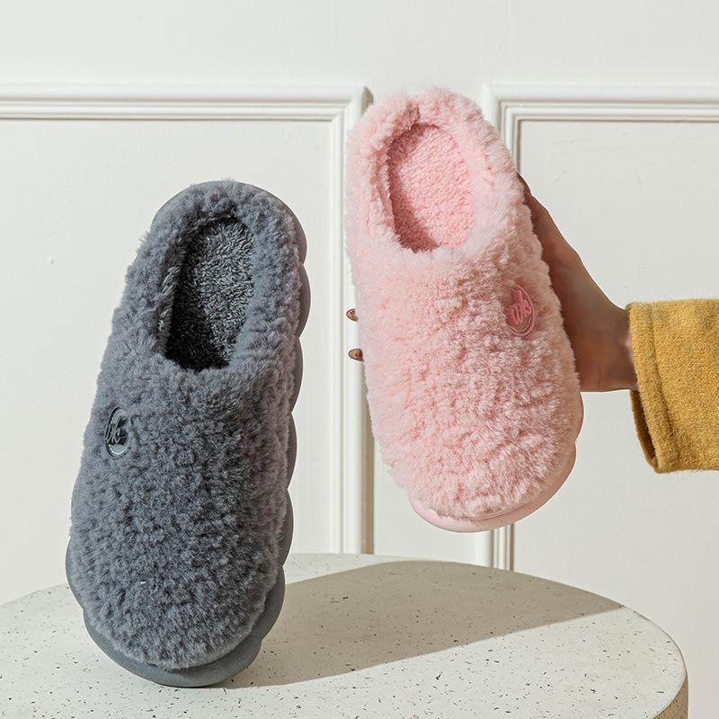 Plush Cotton Shoes Autumn and Winter Leisure Indoor Home Velvet Thick-soled Warm Cotton Slippers Couple