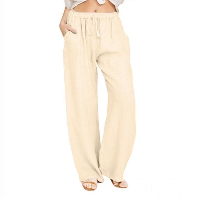 EastRogue Plus Size Women's Fashion Casual Solid Color Print Loose High Waist Trousers Pants & Capris