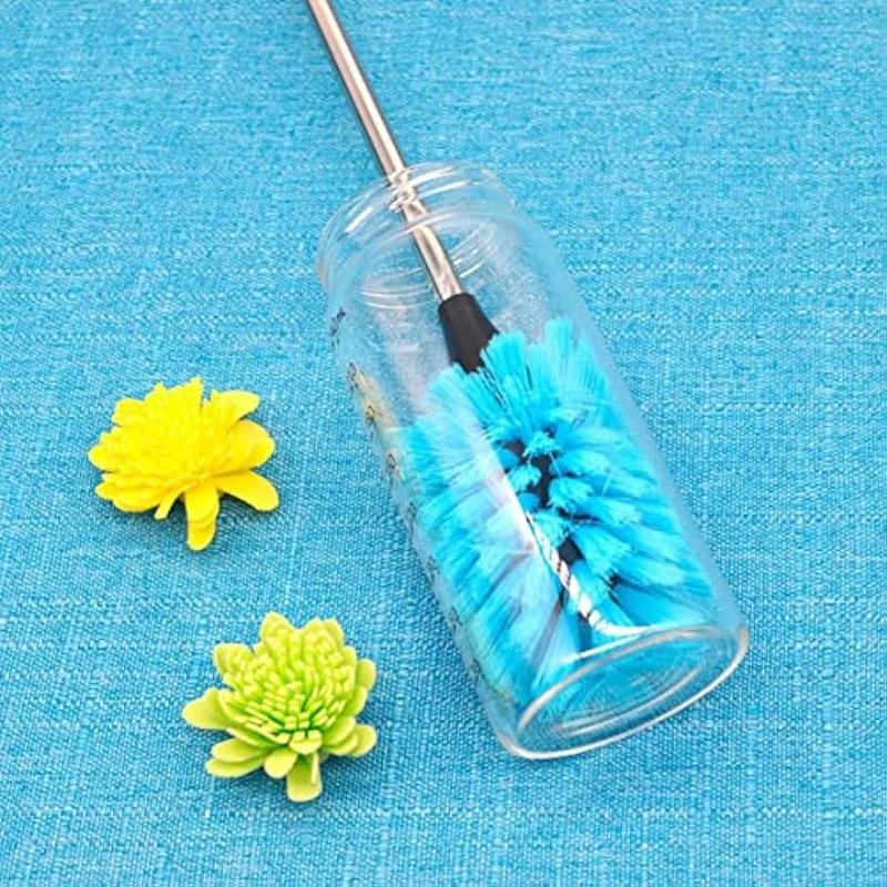 3Pcs/set  Bottle Brush Cleaning Set, Long Handle Bottle Cleaner for Washing Narrow Neck Beer Bottles Wine Decanter Narrow Cup Pipes Sinks Cup Cover