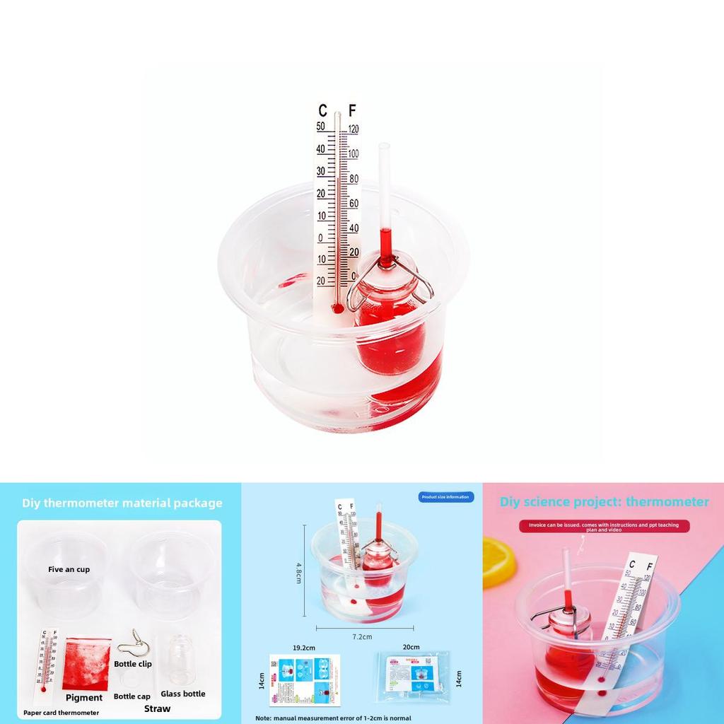 Science Experiment Diy Thermometer Kit With Fun Materials For Kids Educational Activity