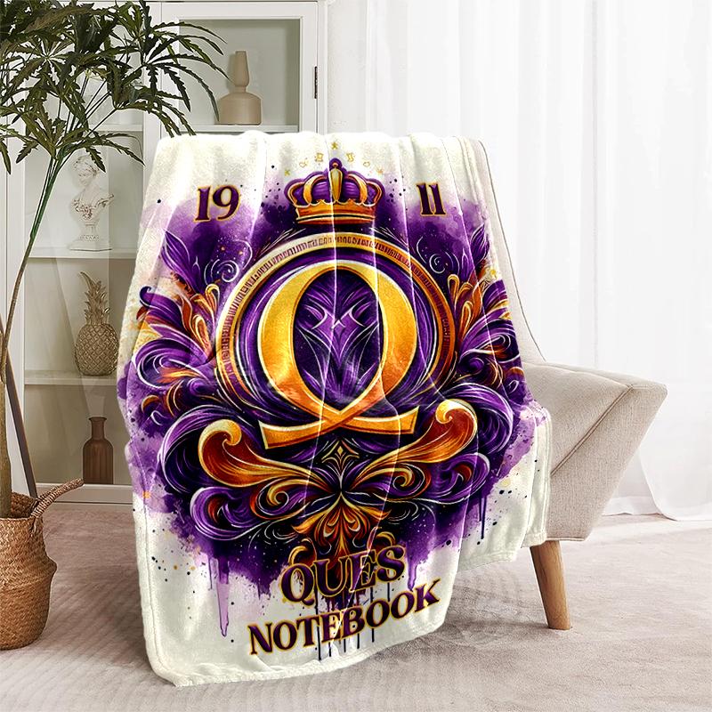 1pc Blanket Omega Psi Phi Print Design, Lightweight Blanket for Sofa, Bed- Soft &Warm, Gift for All Seasons like Christmas, Halloween