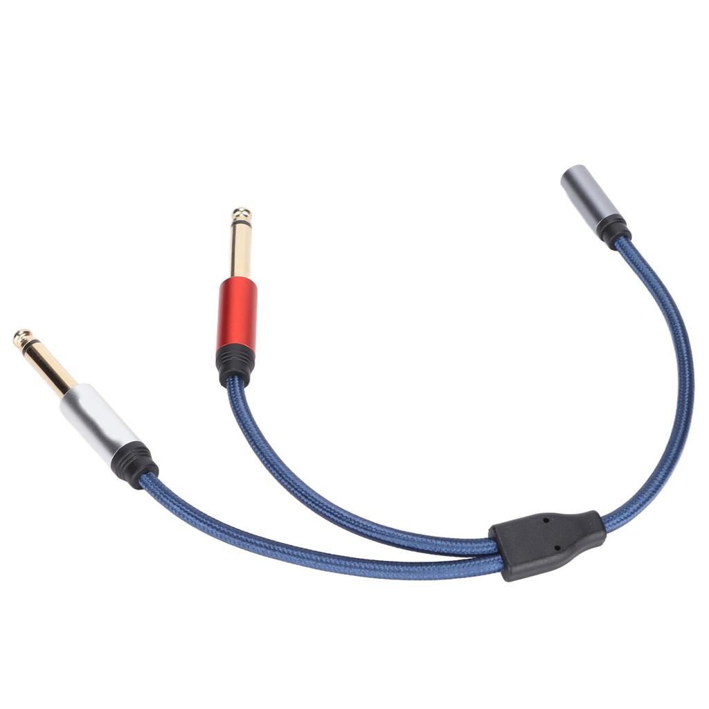 3.5mm Female to Dual 6.35mm Male Audio Cable for Speaker Audio   Power Amplifier Mixing Console