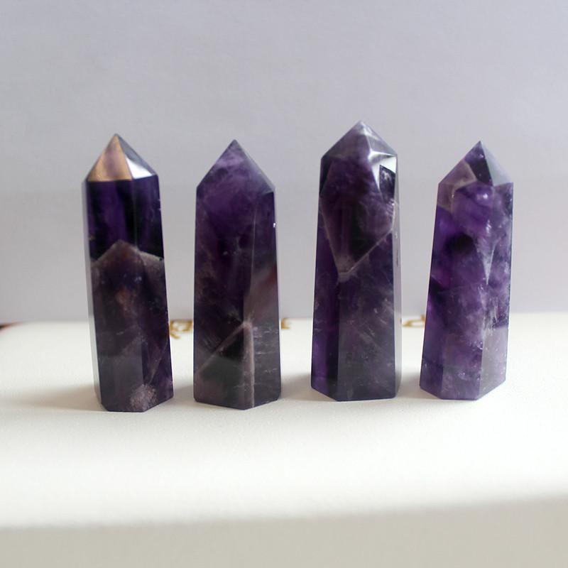 Exquisite Natural Purple Dream Amethyst Quartz Crystal Stone Point Hexagonal Wand