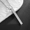 Stainless Steel Glossy Rectangular Black Pendant Necklace for Men Women Personalized Fashion Casual Party Jewelry