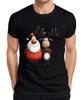 Funny Santa Claus and Reindeer Cartoon Christmas Gift Mens T-Shirt-
