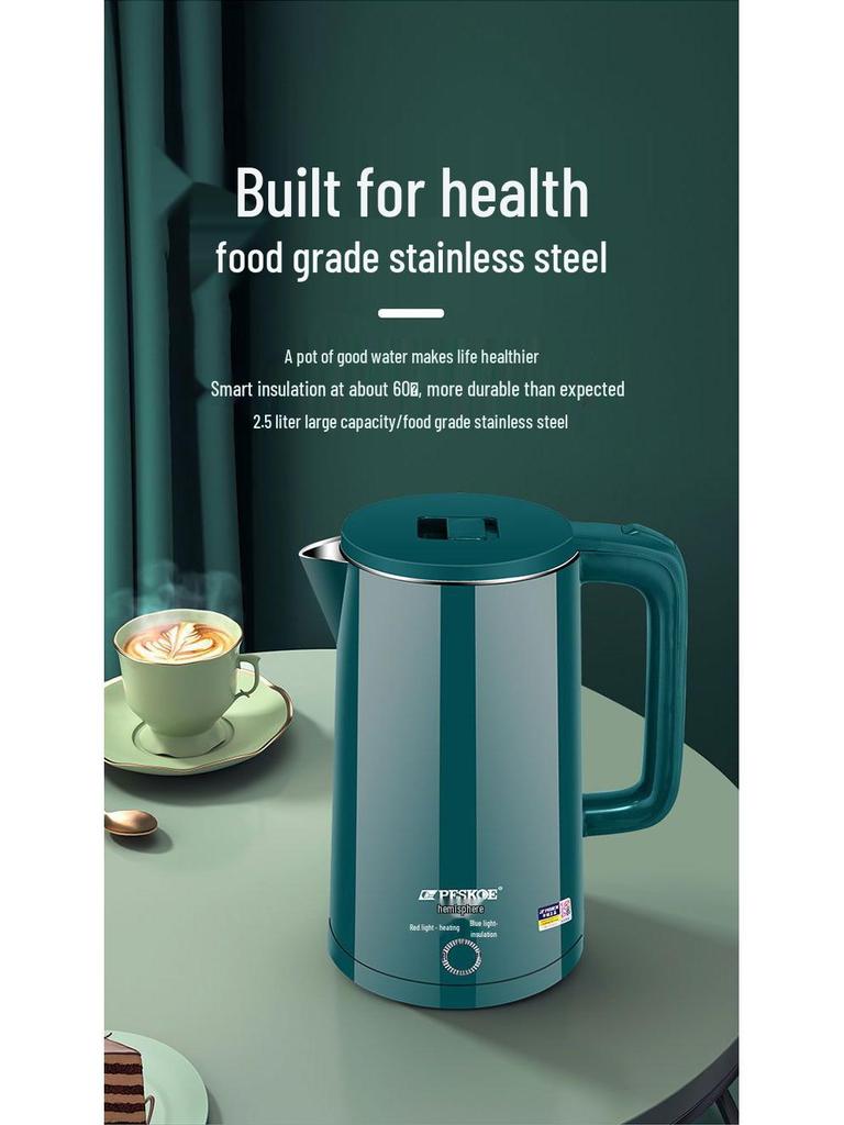Durable Stainless Steel Electric Kettle - Large Capacity, Insulated, Thermostatic, New Model for Home Use