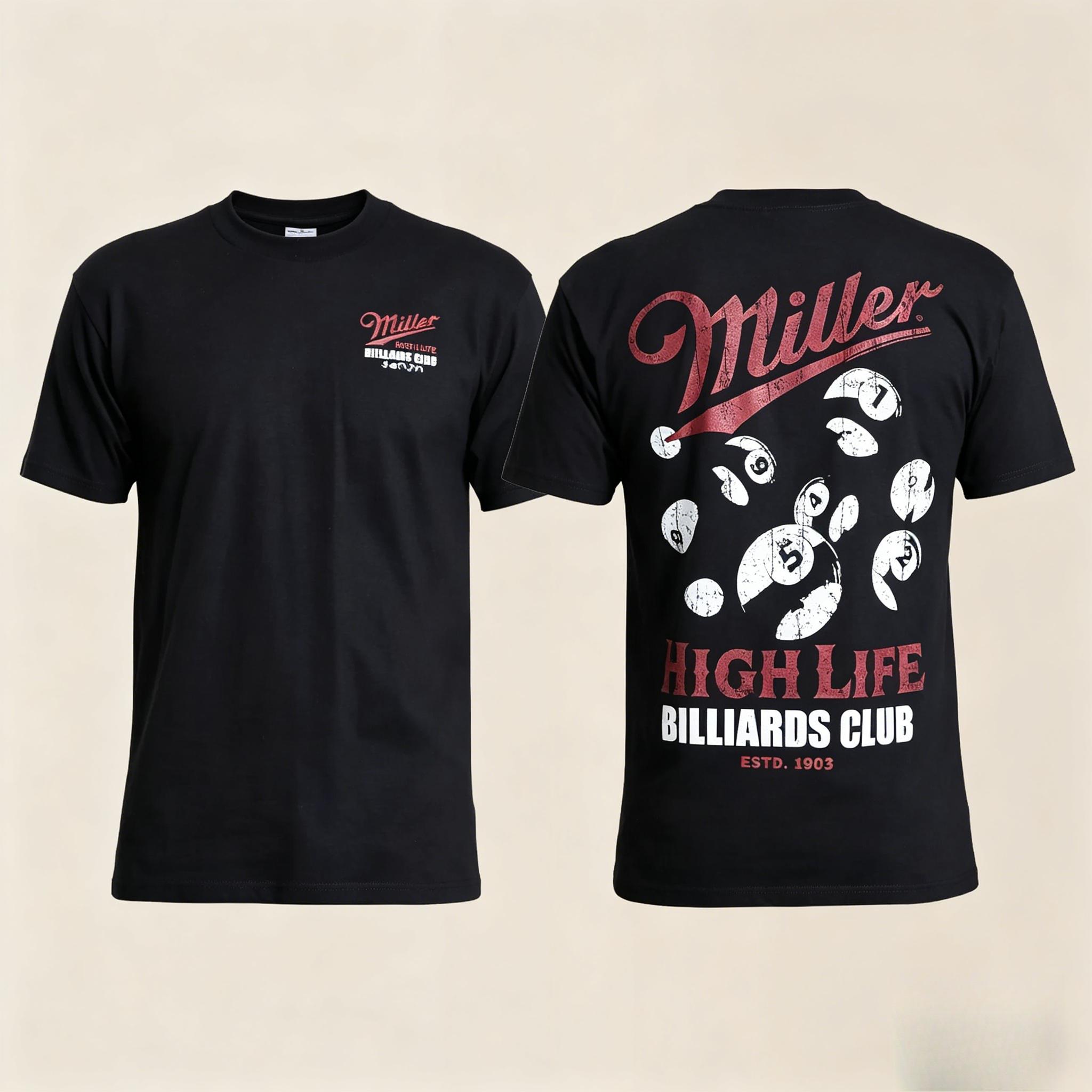 Billiards Club Vintage 2026 TShirt Unisexs Retro Graphic Sleeve 1903 Est Style Casual Loose Fit Summer Top for Billiards Lovers 2XL